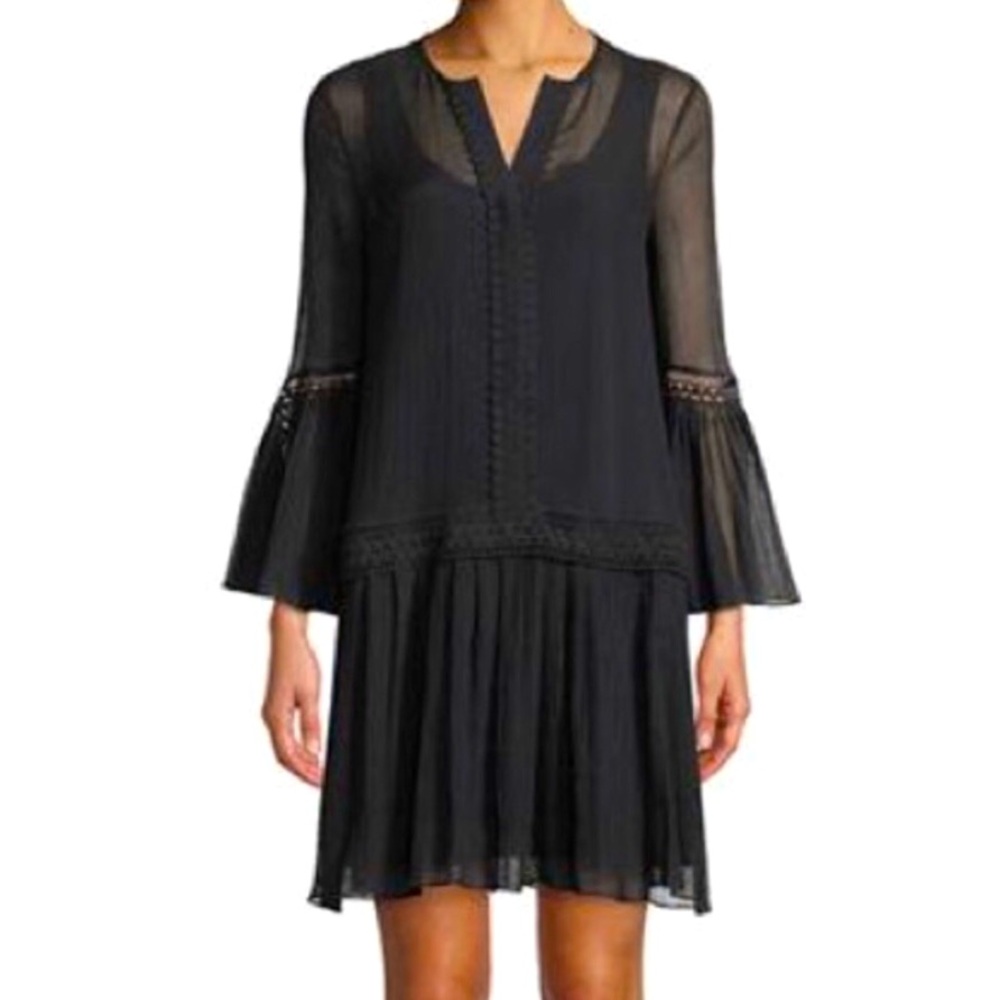 Kobi Halperin Black Sheer Sleeve Dress